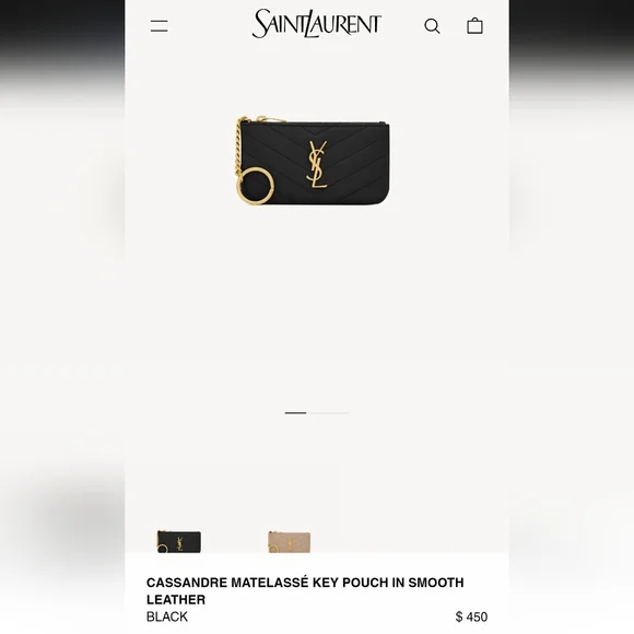 **SOLD** Authentic Pre-owned Yves Saint Laurent Cassandre Card Key Pouch - Picture 13 of 14